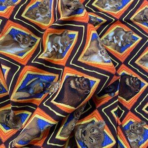 DISNEY for Springs Creative LION KING Character Mosaic Cotton Fabric by the Yard